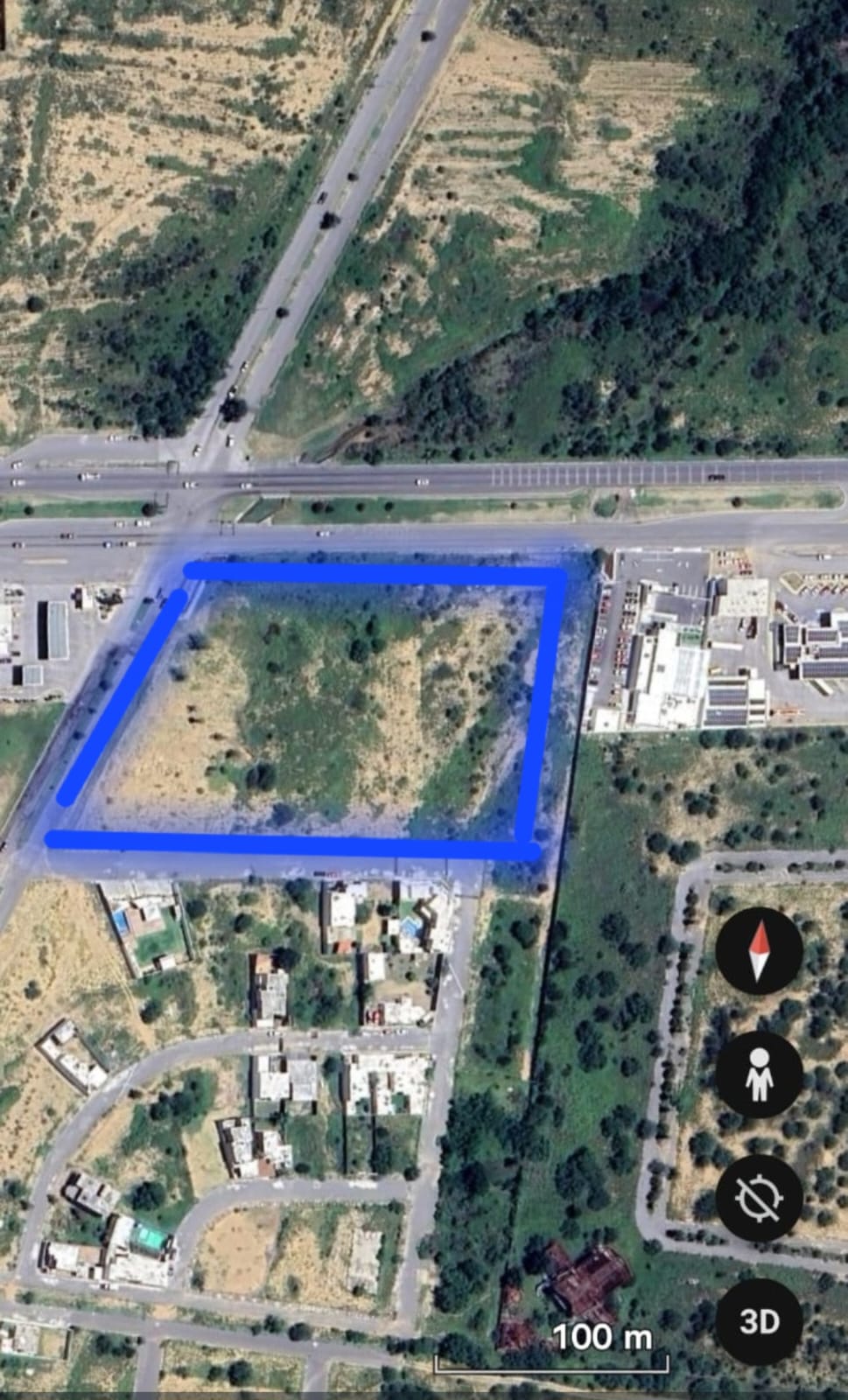 Vista aérea del terreno Residencial Longoria